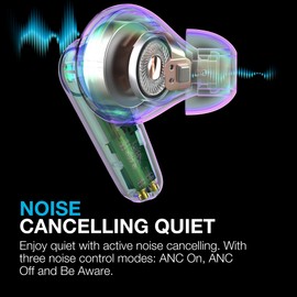 JLab Go Pods ANC Earbuds - Hybrid Active Noise Cancelling Bluetooth Earphones, 26+ Hr Playtime Wireless In Ear Buds, IP55 Sweat-Resistant, Custom Sound via App, Multipoint & Clear Calls, Sage