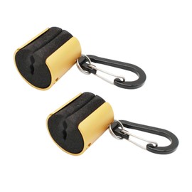 Funriche Rod Holder, Fishing Rod Holder, Rod Clip, Keeper, Fishing Rod, Waist, Belt, Attachment, Carabiner Included (Gold, Set of 2)