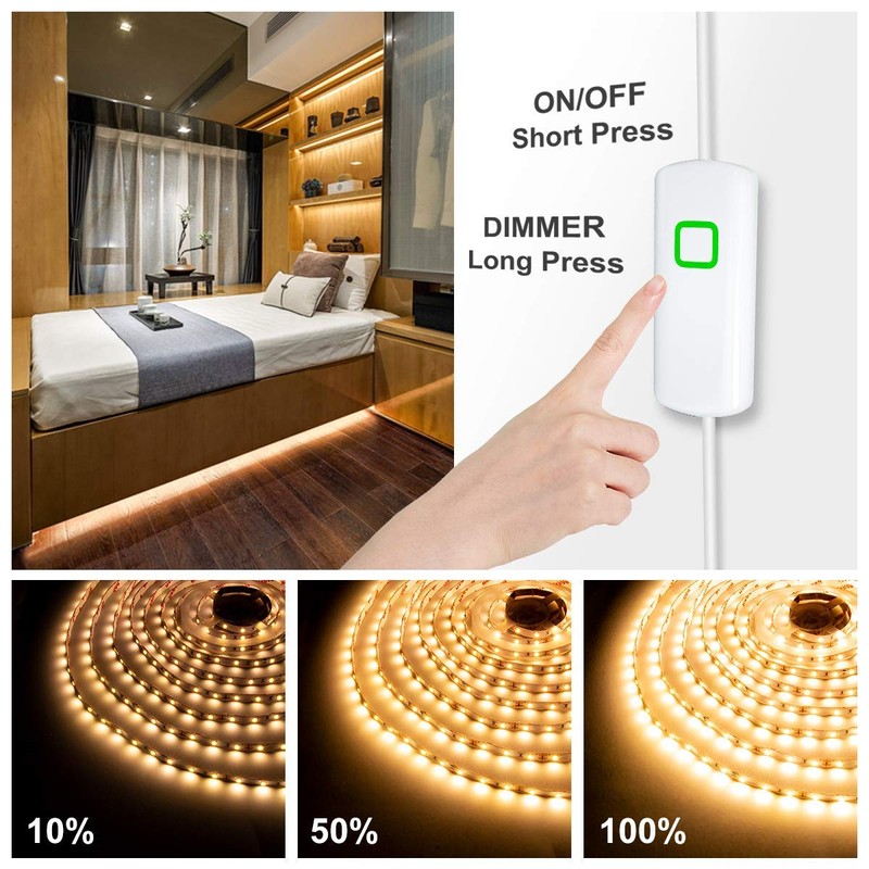 MYPLUS Under Cabinet Lighting Kit, 32.8 Ft Dimmable Led Strip