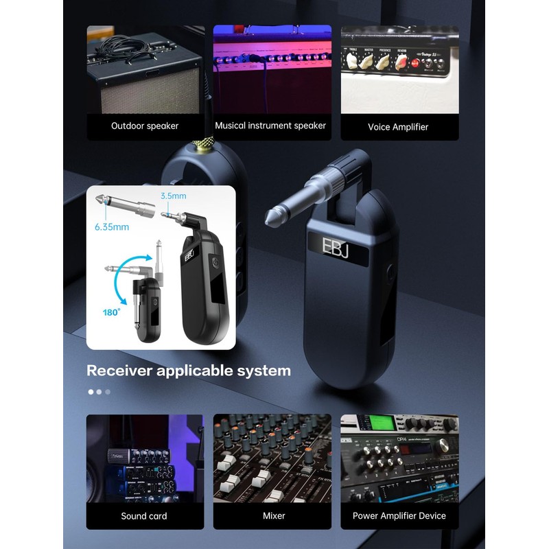 EBJ Wireless UHF Saxophone Microphone System, Clip Instrument Microphone Saxophone