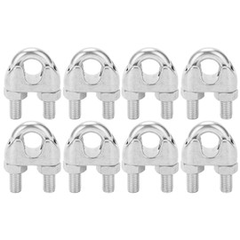 8pcs 3/8 Inch M10 Stainless Steel Wire Rope Cable Clip Clamp U Bolt Saddle Fastener