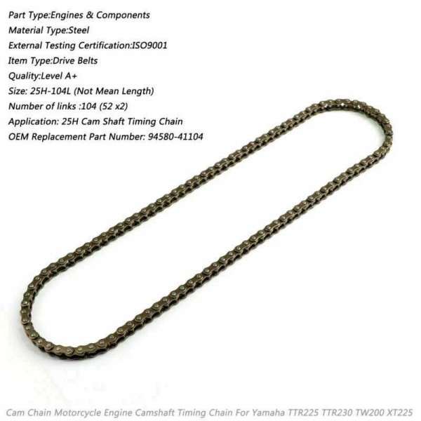 Darupsun Timing Cam Chain 25H-104L For Yamaha UAR225 UAR230 TW200