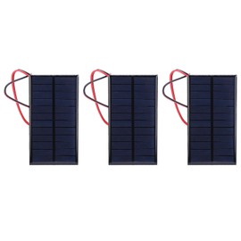 Deer Feeder Solar Panel 6v, 3PCS Mini Solar Panel, Solar Power Module, 3PCS Dc 6v 1w Solar Panel Cell Power Module Polycrystalline Silicon Solar Panel with 30cm Cable