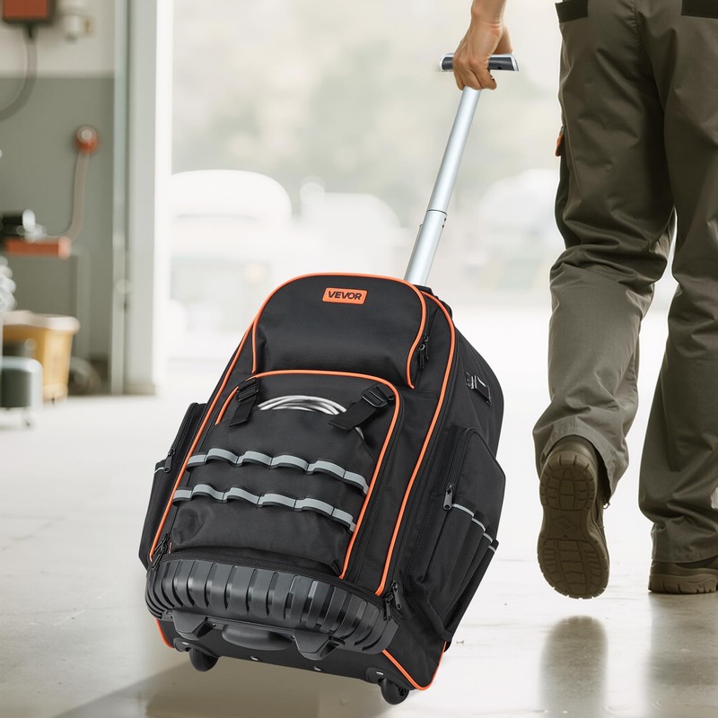 VEVOR Rolling Tool Backpack, 110 lbs Load Capacity, 72 Pockets