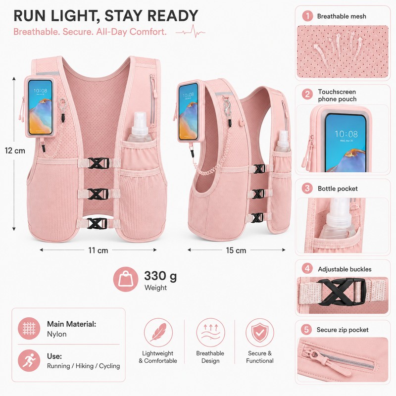 Trail Running Hydration Vest for Men & Women – Lightweight