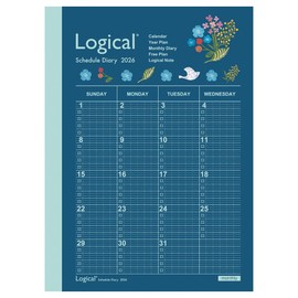 【2026 Edition Hand Diary】 Nakabayashi Logical Diary 2026 Monthly Notebook Type A / A6 / Flower NS-A602-26AS2【PT1】