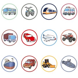 24pcs Potty Training Seat Magic Sticker, Reusable Potty Training Stickers Potty Targets Stickers Training Toilet Target Stickers Color Changing Pee Stickers for Boys Kids (Transportation)