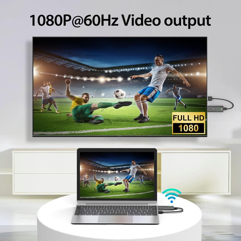 2026 Upgraded Wireless HDMI Transmitter and Receiver 328FT/100M, 4k Decode