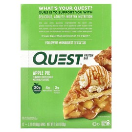 Quest Nutrition Protein Bar, Apple Pie, 12 Bars, 2.12 oz (60 g) Each