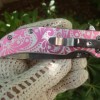 Fem Women's Danity Pink Paisley w Rhinestones Knife New