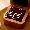 Sterling Silver Heart Dangle Earrings for Women Trendy Openwork Silver