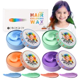 Pack of 4 Temporary Hair Colour for Children, Blue, Green, Orange, Purple, Instant Hair Dye Dye, Women Men Colour Hairstyle Pomade, Girls Styling Hair Dye Cream, Hair Wax Mud for Party, Cosplay,