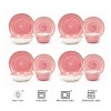 16pc Pink Irregular Sonoma Ceramic Stoneware Dinnerware Set Elegant Partical