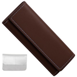 tiyiyok Glasses Case Leather Premium Case, Sunglasses Case, Scratch-Resistant & Waterproof, Glasses Case Hard Case with Microfibre Cloth, Robust Glasses Case Hard for Men and Women, Large Universal