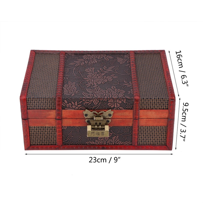 Classical Wooden Jewelry Storage Box Chest Case Holder Organizer with