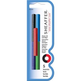 Sheaffer Shaffer Fountain Pen Refill Cartridges Assorted Colors 5 Count Pack of 1