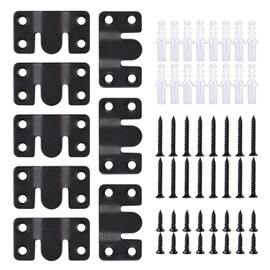 4 Pairs Interlocking Flush Mount Bracket Picture Hanging Bracket Wall Mounting Hardware Stainless Steel Photo Frame Hook Heavy Duty Z Clip Bracket Large Picture Hanger Buckle Black Furniture Connector