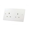 2 GANG UNSWITCHED 13A SOCKET WHITE PLASTIC LG9142
