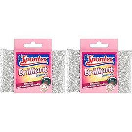 Spontex Brilliant Scourer Non-Scratch - Pack Of 2