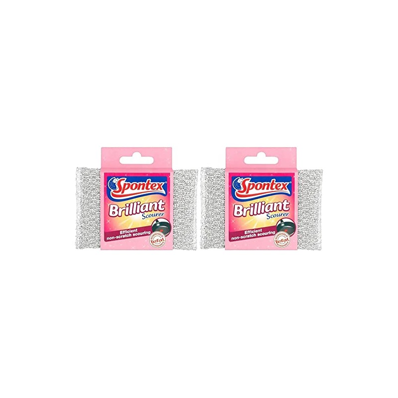 Spontex Brilliant Scourer Non-Scratch - Pack Of 2
