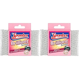 Spontex Brilliant Scourer Non-Scratch - Pack Of 2