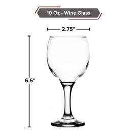 GIFTS PLAZA Goblet Glasses Set of 6-10 Ounce Modern Stemmed Glassware - Crystal Clear Glass for Cocktails, Martini, Margarita, Champagne and Wine - Modern Glassware for Kitchen and Bar