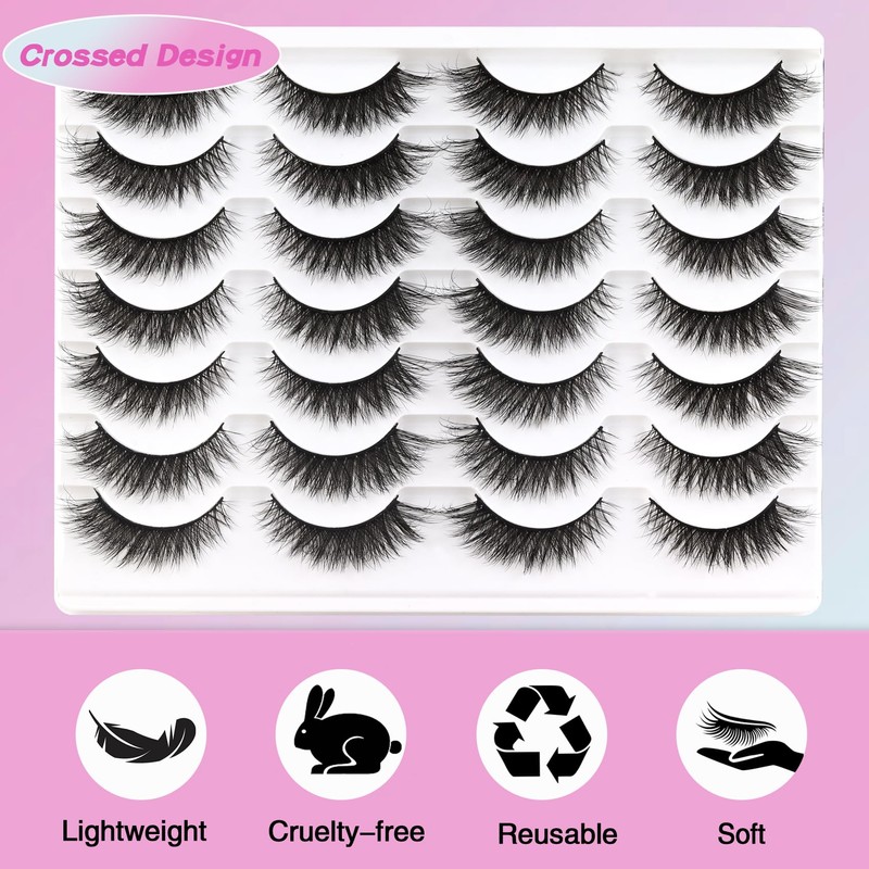 Losha Lashes Fluffy Cat Eye Lashes 14 Pairs 3D False