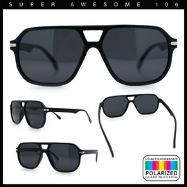 Polarized Luxury Sporty Mens Racer Plastic Gentlemanly Fashion Sunglasses Matte Black - Black