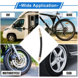 Motoforti 1set 90 Degree Copper Tire Valve Extension with Flexible Plastic 180mm Tyre Valve Inflation Adapter for Car Motorcycle RV Truck Bike