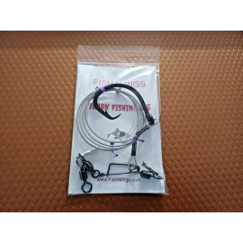 FishNRigs  Shark Fishing Leader Rig 10/0 Circle Hook 480lb Cable 400lb Mono Coast Lock 6' - 6 Feet, 1 each