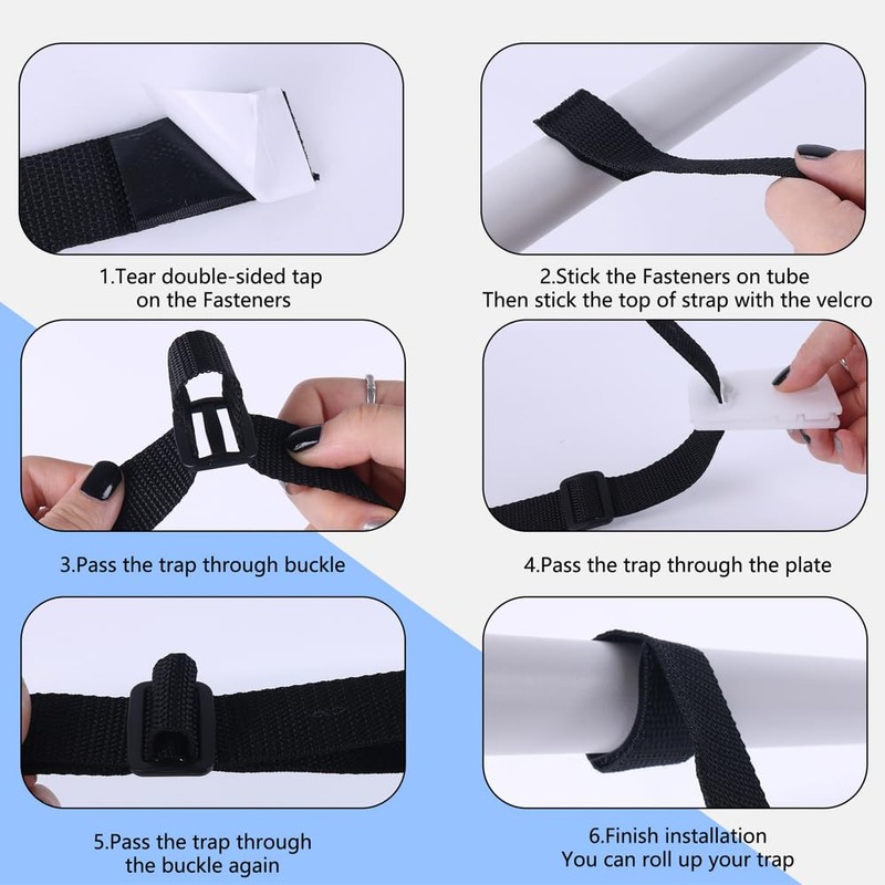 24 Pcs Pool Solar Cover Reel Attachment Straps Kit Blanket
