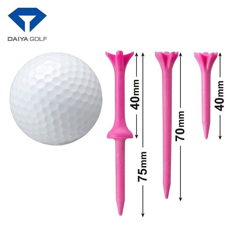 DAIYA GOLF TE-434 Golf Tee, Repro Tee, Long, Pink