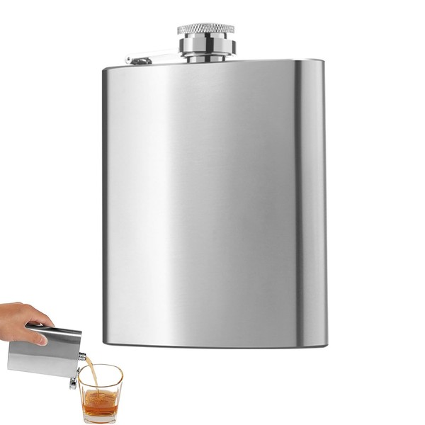 1PCS Stainless Steel Hip Flask Portable Hip Flasks for Men Leak-Proof 7oz Perfect for Climbing Camping Barbecue Party Men and Women