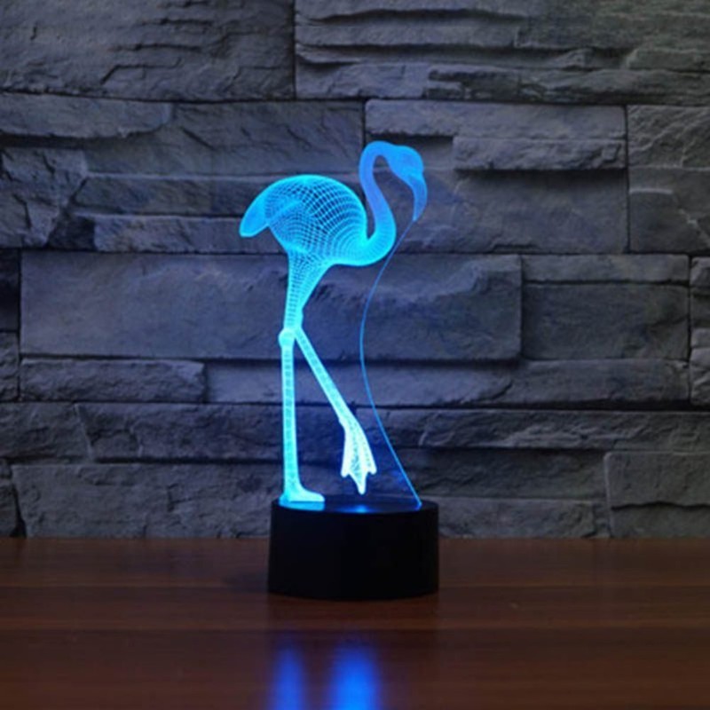 Creative 3D Flamingo Night Light 16 Colors Changing USB Power
