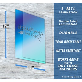 A New Song Music Laminated Violin Fiddle Fingerboard Instructional Chart - Poster includes Nashville Numbering System & Circle of 5ths - 11x17