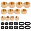 12pcs Brass Pipe Cap with 12 Rubber Gasket, Hex Compression