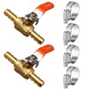 Horiznext 3/8 inch brass mini shut off ball barb valve