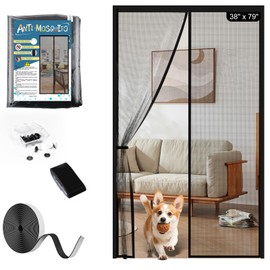 Fliegengitter Balkontür Magnet, Selbstschließend Fliegengittertür Ohne Bohren,Insektenschutz Mückenschutz Tür mit Velcro und starken Magneten, Ideal für Terrassentür und Wohnzimmer 95x200cm