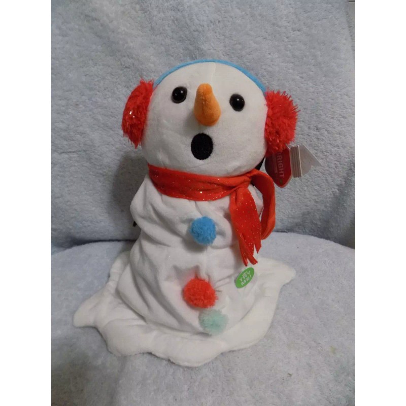 Animated Melting Plush Snowman Approx. 11"- 12" Tall Plays "