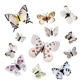 MystiCharm White, Black Butterfly Hair Clips, 12 PCS Moving, 3D, Rainbow, Barrettes for Women, Butterfly Hair Accessories, Ornaments, Prom, Party Favors