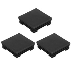 sourcing map 3Pcs Square Plastic Plug Insert, 2.76" x 2.76" Black Plastic Plugs End Cap Tube Cover for 63-68mm Inner Size Metal Pipe Post Furniture Chair Legs
