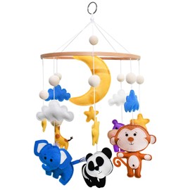 C&K WORKS Baby Crib Mobile Animal Safari Zoo Jungle Playground, Music Player, Crib Arm Holder All in one Unit.