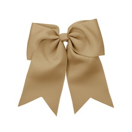 NYFASHION101 Women's Girls' Smooth Grosgrain Ribbon Bow Alligator Clip, Beige