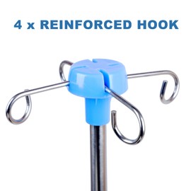 Gubigo IV Poles for Wheelchair Infusion Stand, Medical Grade Reinforced Stainless Steel Portable IV Stand with 4 Hooks and Solid Metal Base, Telescopic Iv Pole Adjustable Height 29.5-52.5 Inches