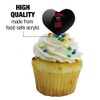 Rutgers University Scarlet Knights Heart Love Cupcake Picks Toppers Decoration