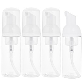 Pack of 4 Foam Dispensers, Clear Foaming Foam Soap Dispenser, Travel Size, Empty Bottle, 50 ml, Foam Pump, Pump Bottle, Refillable, Portable Mini Pump Dispenser, for Cosmetics, Travel