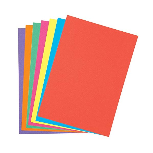 Baker Ross AV534 A5 Rainbow Coloured Card (220gsm), Perfect for