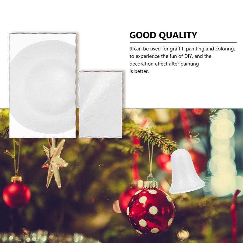 Healifty Polystyrene Figures Christmas White Foam Bell Figure DIY Pack