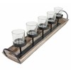 Westcharm Large 27.5 inch 5-Pillar Glass Candle Holder Set Centerpiece