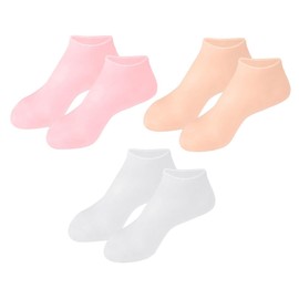 Healvian 3pairs Moisturizing Gel Socks Stretch Foot Care Socks for Cracked Heels Breathable and Skin-friendly for Daily Use and Travel Skin